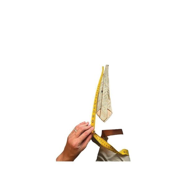 Tie Rack Men's Silk Tie Made In Italy Geometric Pattern Green & Yellow 3.5" Widt - Picture 6 of 8